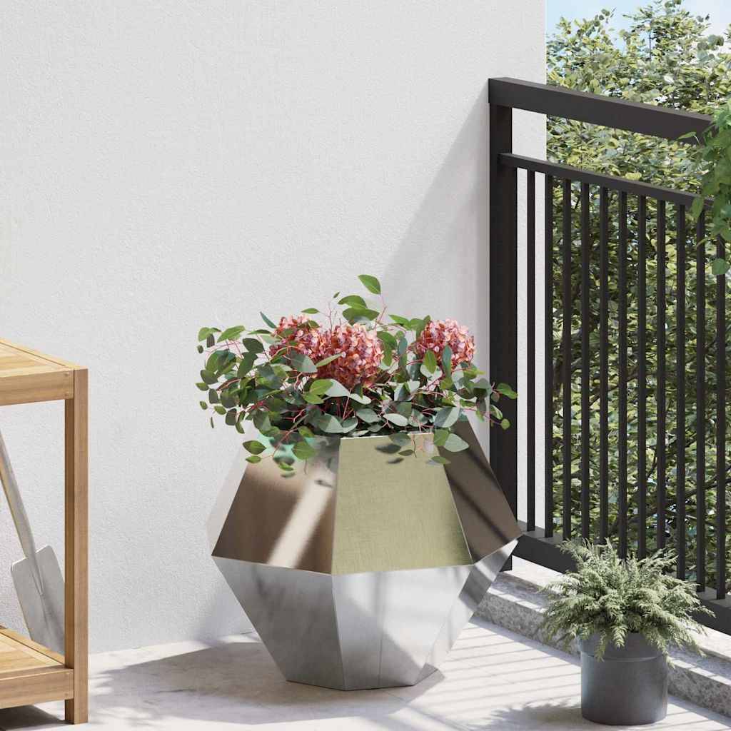 vidaXL Pflanzkübel 2 pcs Silber 50 x 50 x 40 cm Edelstahl