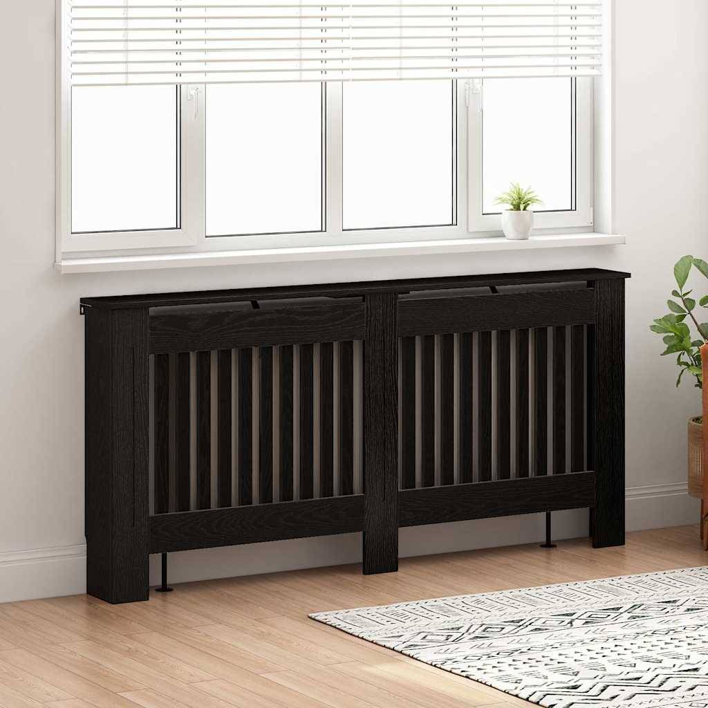 vidaXL Heizkörperabdeckung Schwarz Eichen-Optik 172 x 19 x 81,5 cm
