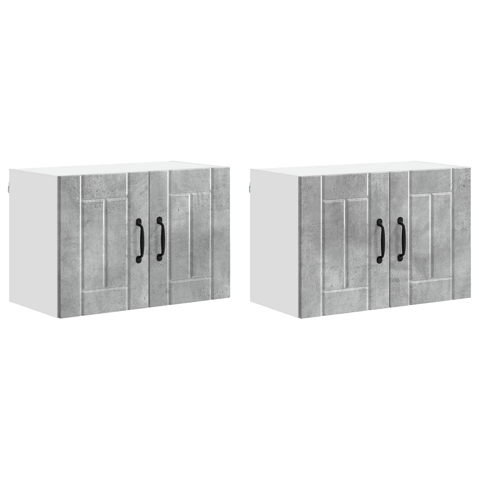 vidaXL Küchenwandschränke Lucca 2 pcs Betongrau 60 x 31 x 40 cm