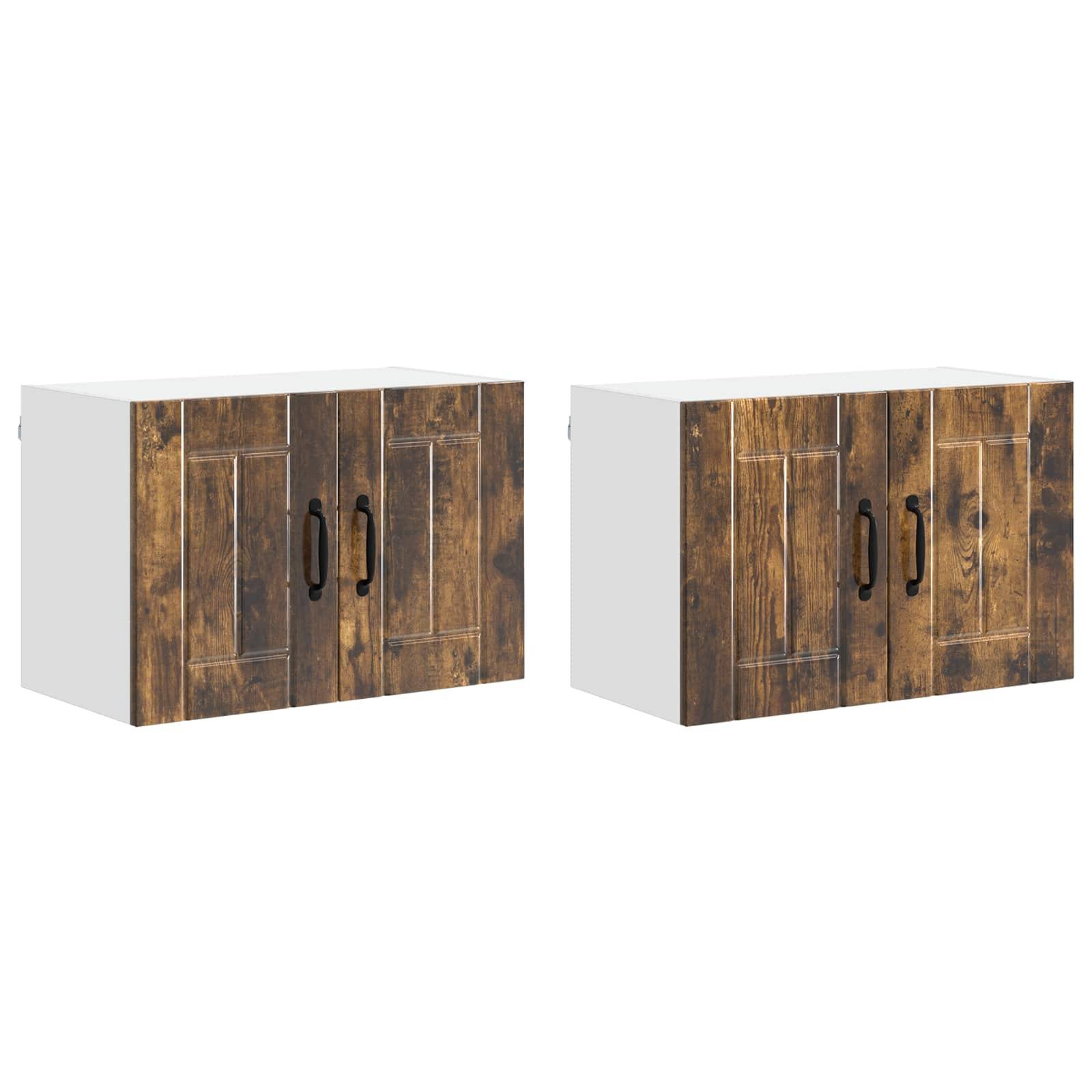 vidaXL Küchenwandschränke Lucca 2 pcs Geräucherte Eiche Holzwerkstoff