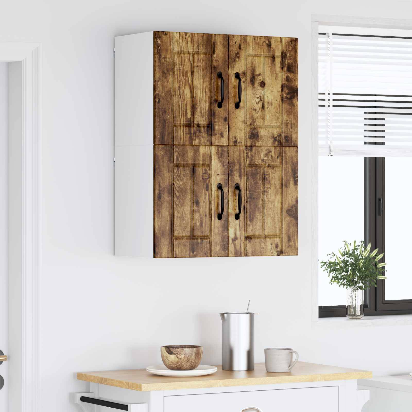 vidaXL Küchenwandschränke Lucca 2 pcs Geräucherte Eiche Holzwerkstoff