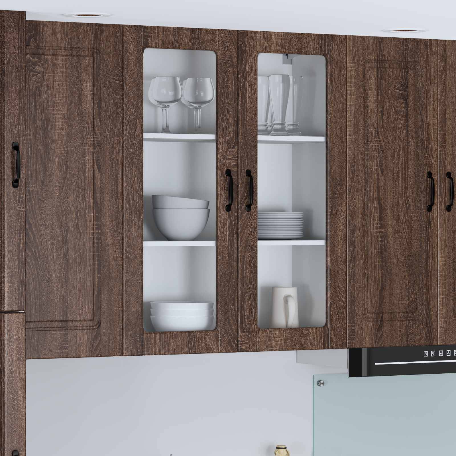 vidaXL Küchenwandschrank mit Tür Lucca Brauneiche 80 x 31 x 100 cm