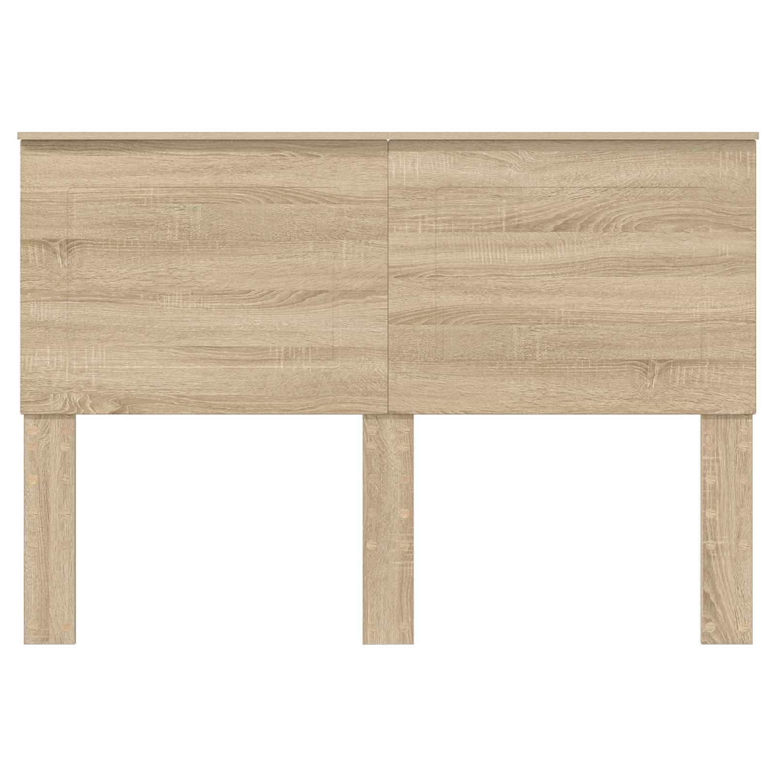 Ein Kopfbrett mit heller Holzoberfläche und klaren Linien, ausgestattet mit zwei vertikalen Stützbeinen, geeignet für ein minimalistisches Schlafzimmerdesign.