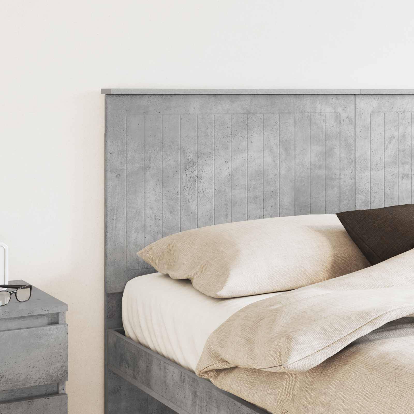 vidaXL Kopfteil mit Kopfteil Beton Grau 160 cm Holzwerkstoff
