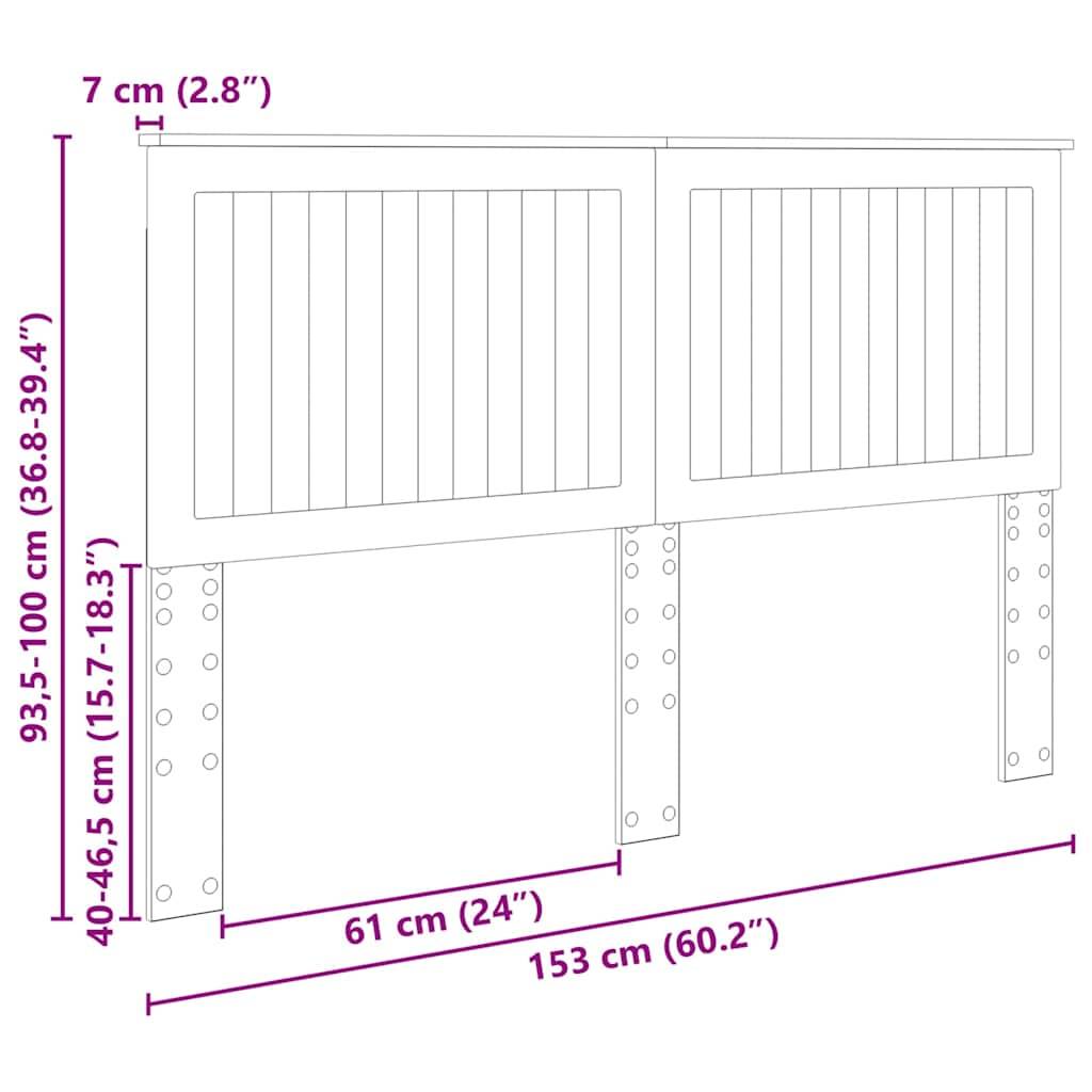vidaXL Kopfteil mit Kopfteil Weiß 150 cm Holzwerkstoff