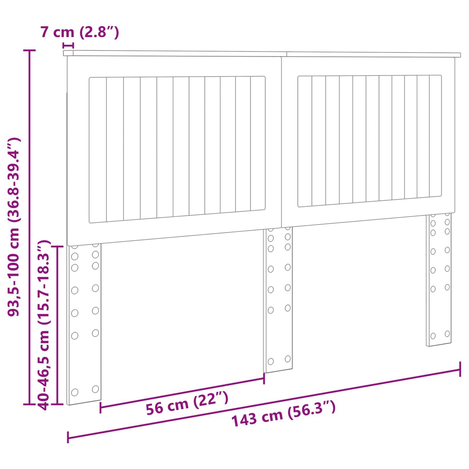 Verstellbares Bettgitter mit Abmessungen: Breite 143 cm (56,3