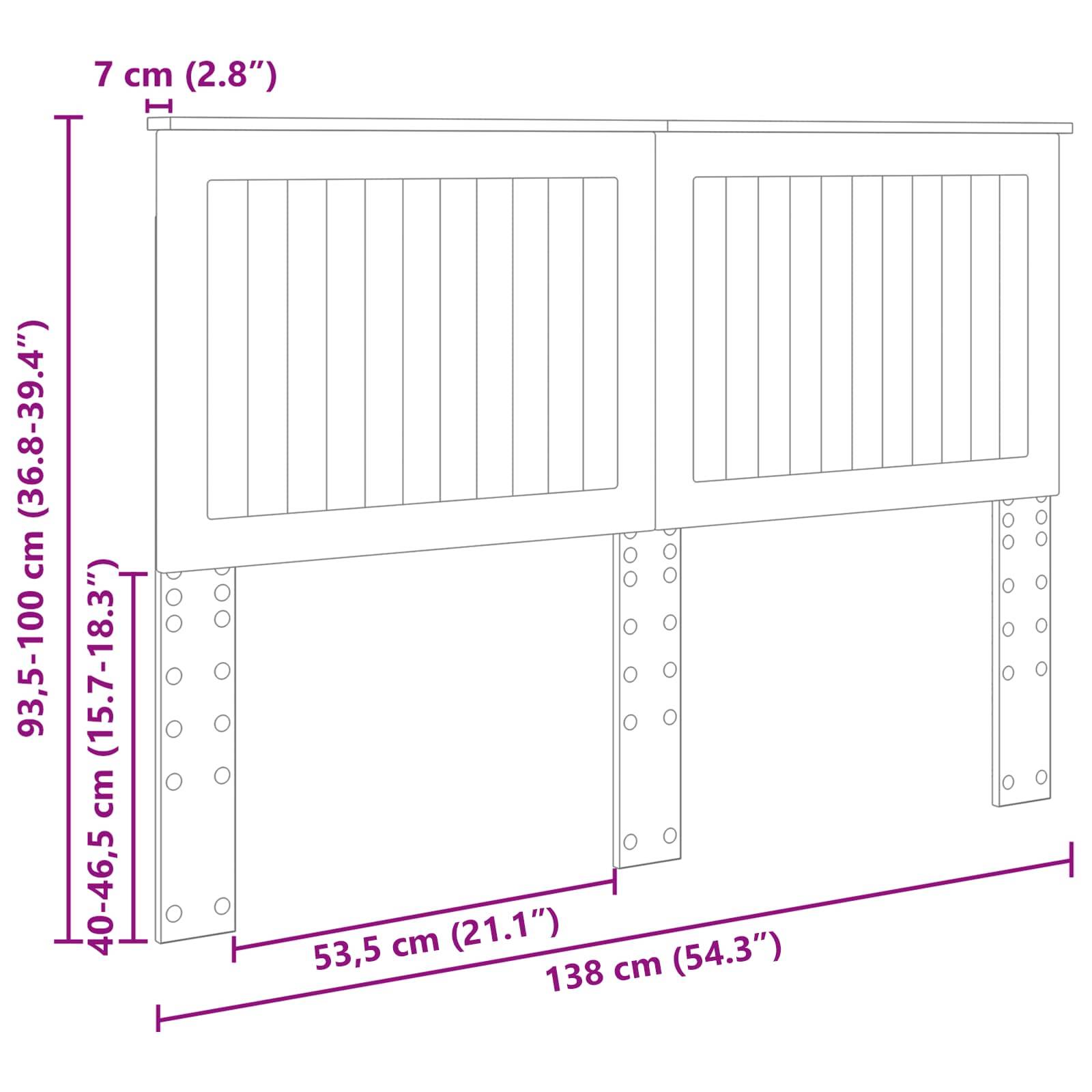 Gitterbettabmessungen: 138 cm breit, 53,5 cm Tiefe; Höhe verstellbar 93,5-100 cm. Beine verstellbar 40-46,5 cm. Obere Schutzleiste 7 cm.