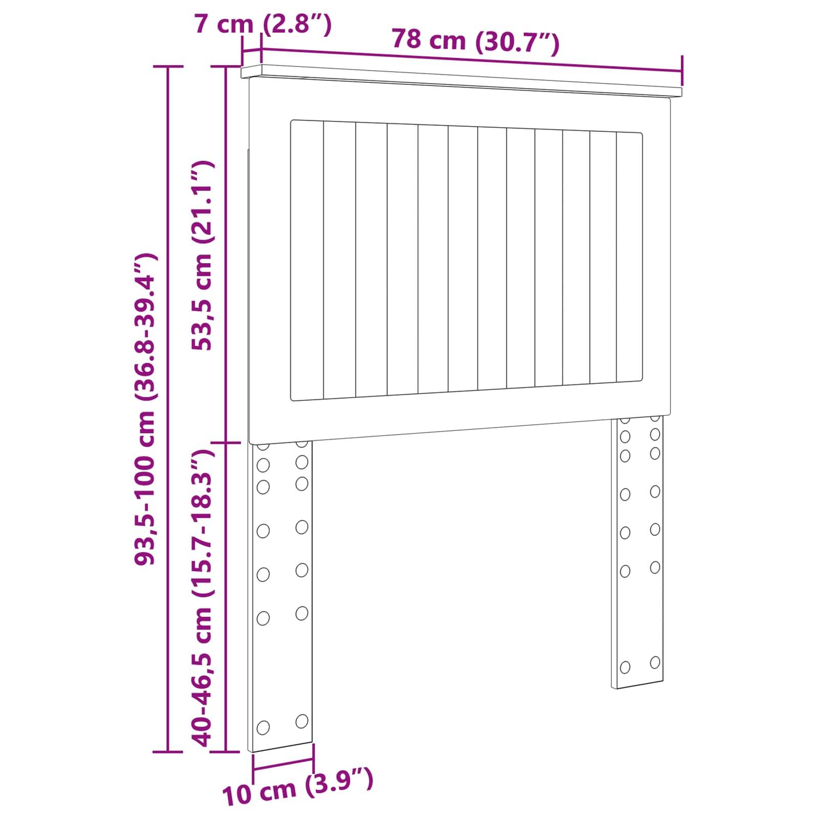 vidaXL Kopfteil mit Kopfteil Artisan-Eiche 75 cm Holzwerkstoff