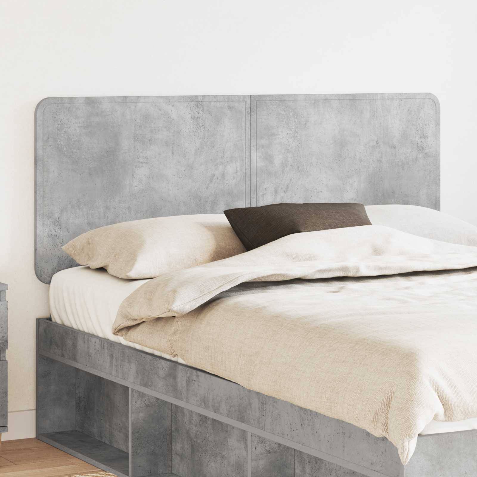 vidaXL Kopfteil Beton Grau Holzwerkstoff
