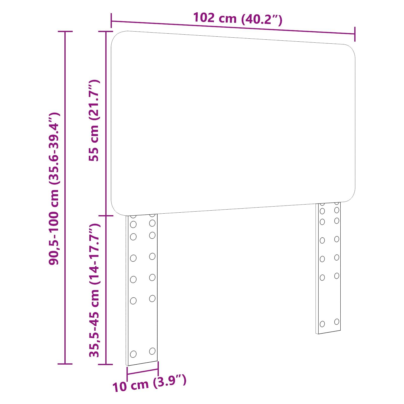 vidaXL Kopfteil Schwarz Eichen-Optik 100 cm Holzwerkstoff