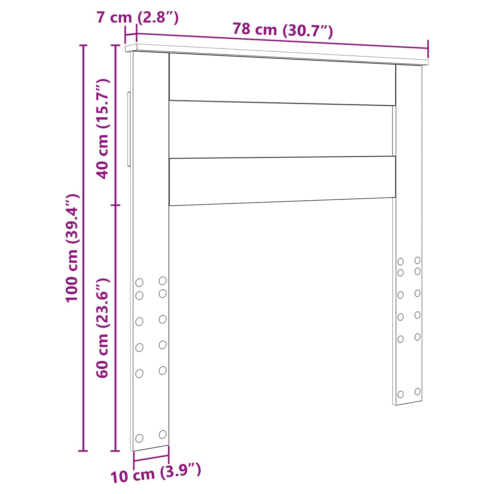 vidaXL Kopfteil Weiß Holzwerkstoff