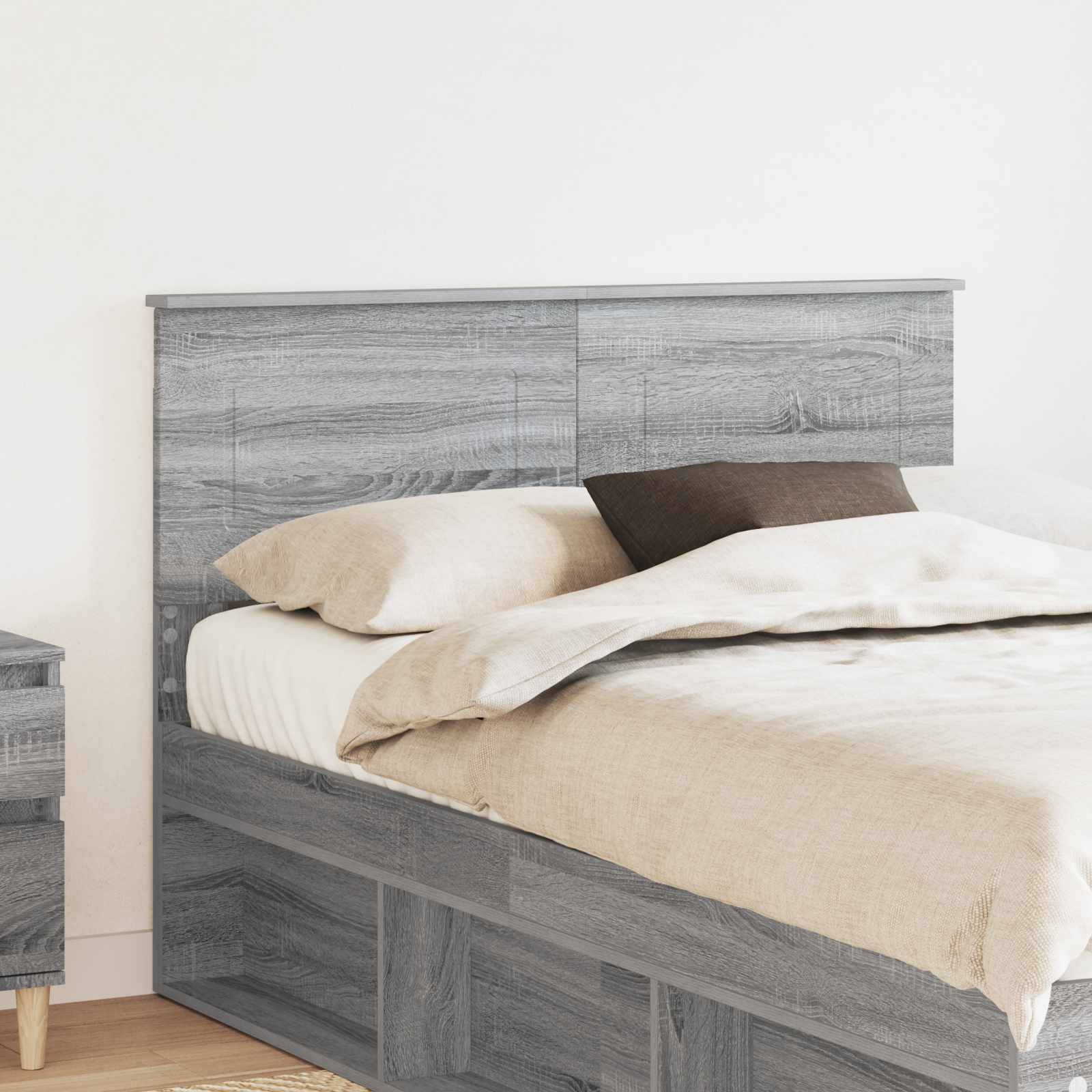 vidaXL Kopfteil Graues Sonoma Holzwerkstoff