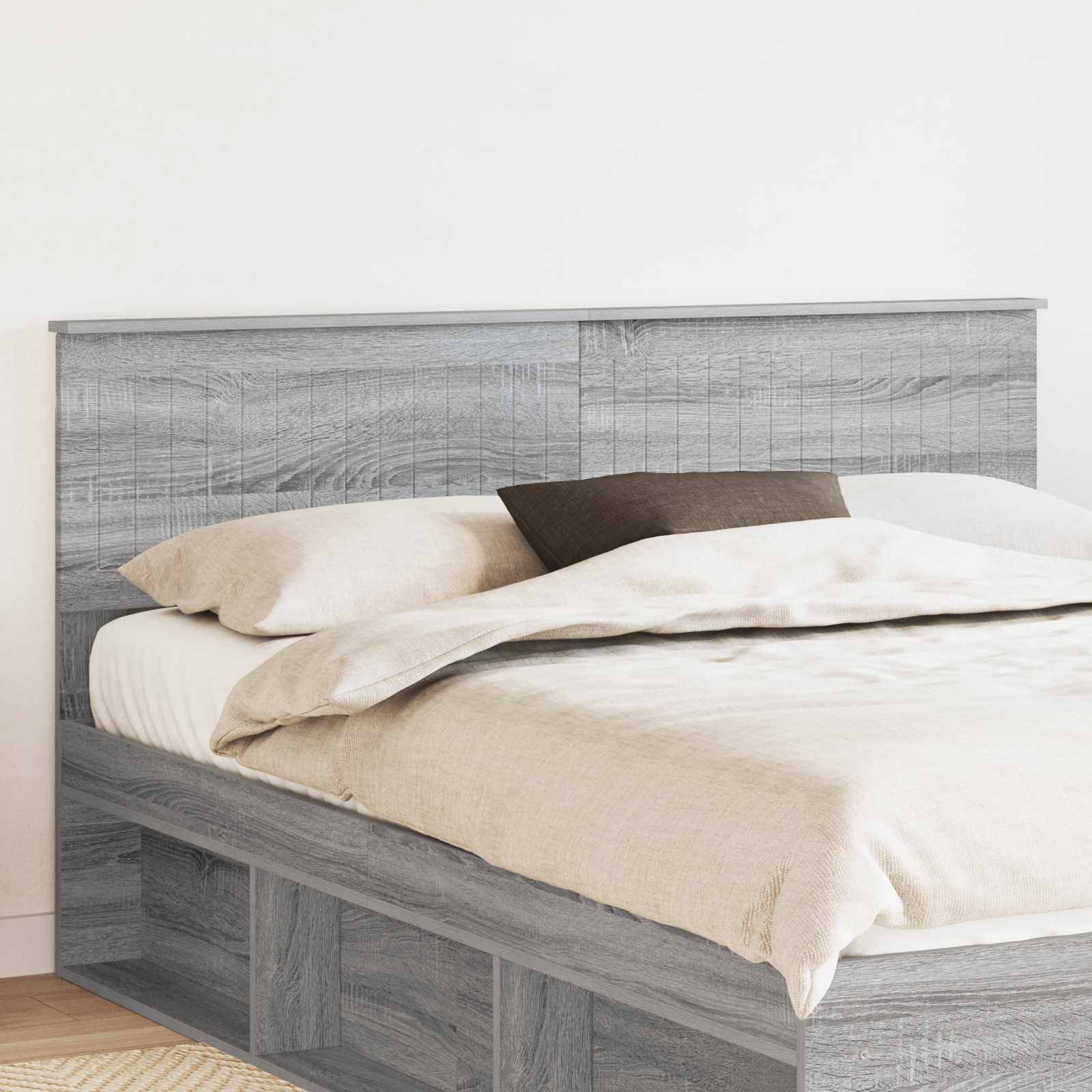 vidaXL Kopfteil Graues Sonoma Holzwerkstoff