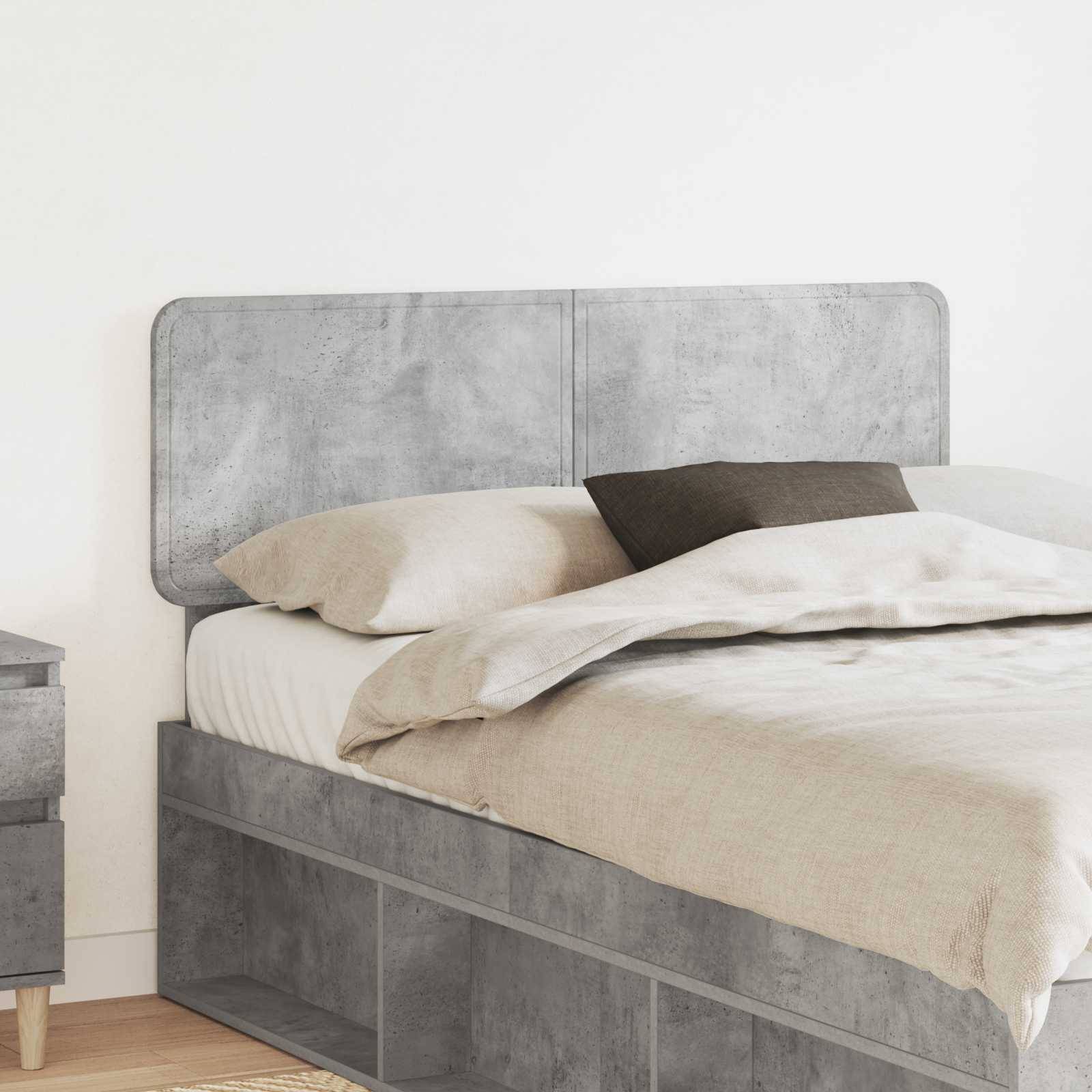 vidaXL Kopfteil Beton Grau Holzwerkstoff