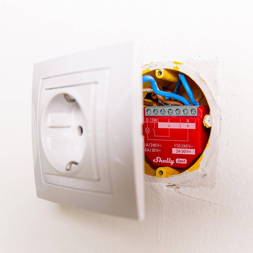 Shelly 1PM Gen4, Schaltaktor mit Messfunktion, 16A, WLAN, Zigbee, Matter, Bluetooth, 4er Pack