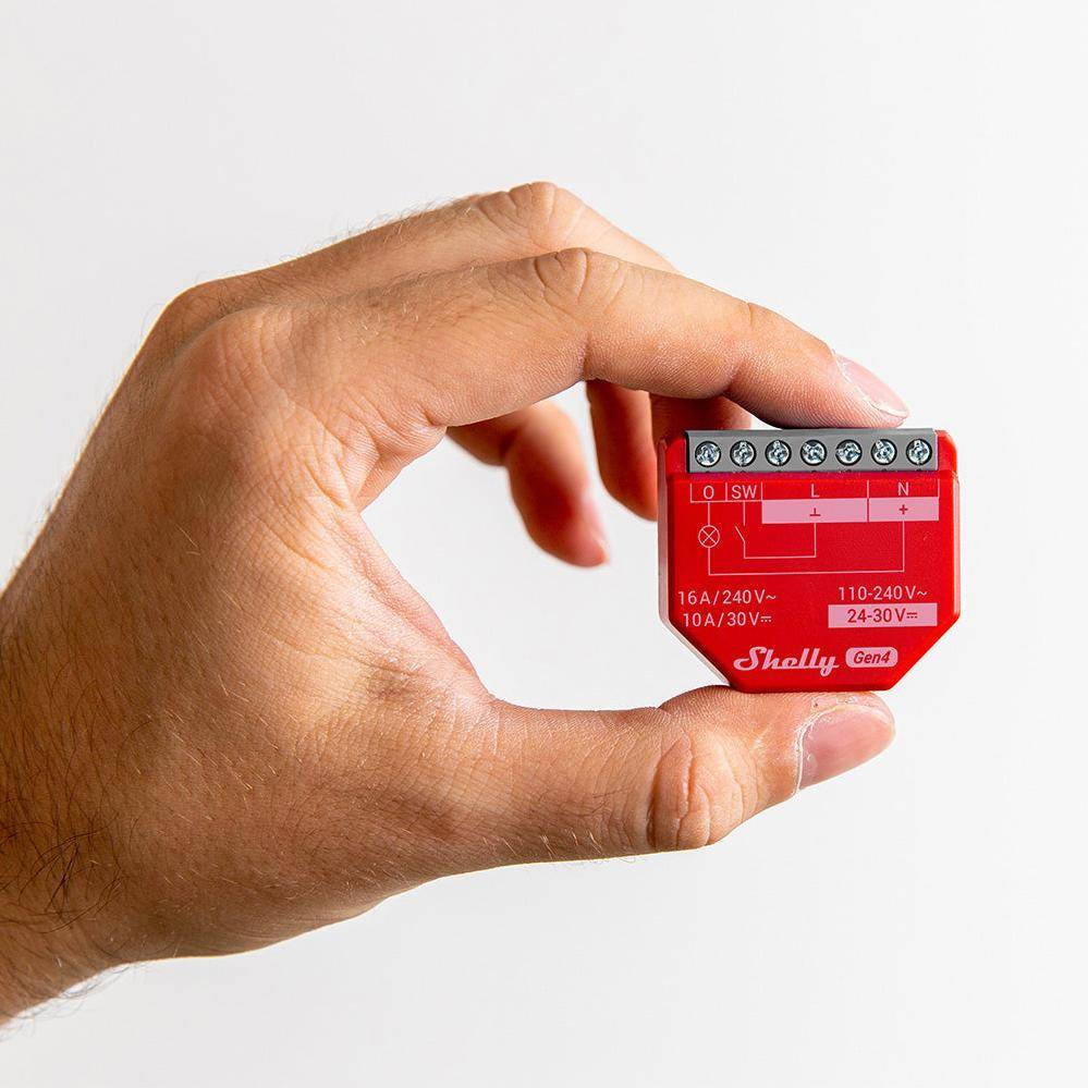 Shelly 1PM Gen4, Schaltaktor mit Messfunktion, 16A, WLAN, Zigbee, Matter, Bluetooth, 4er Pack