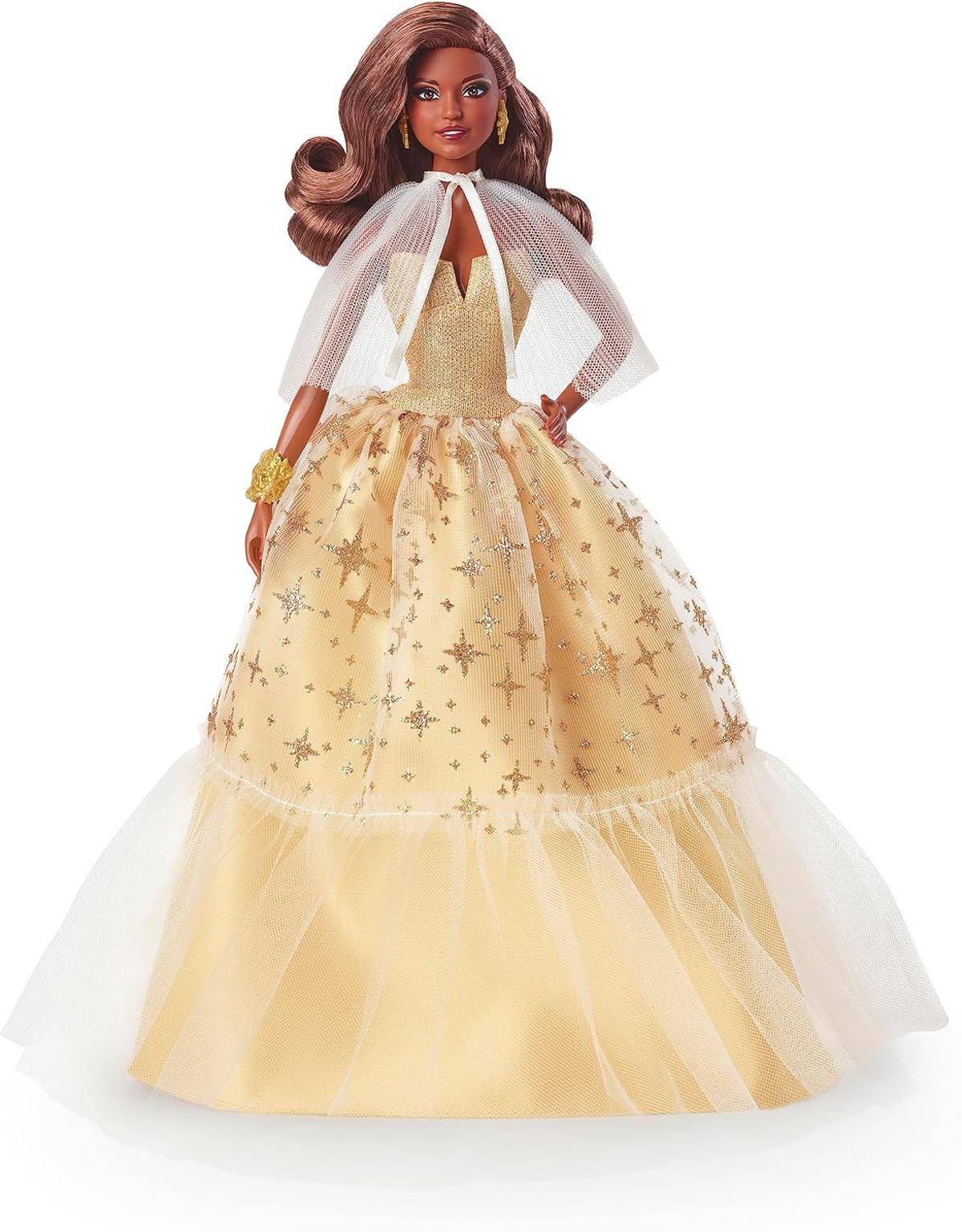 Barbie Signature 2023 Holiday Puppe 35. Edition mit goldenem Kleid 6+ HJX05