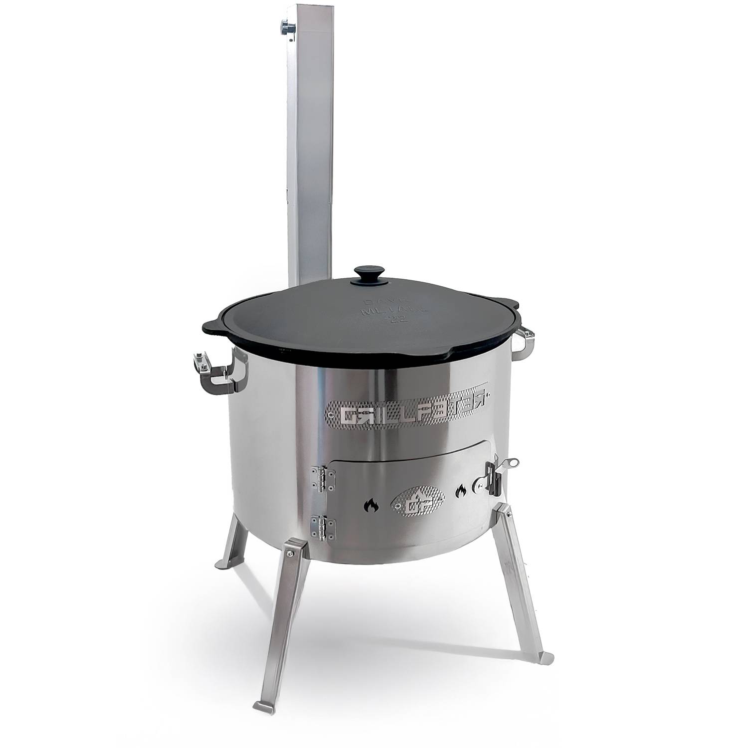 Utschak Timur Ø50 cm Edelstahl mit Kazan 22L Gasbrenner Abdeckhaube