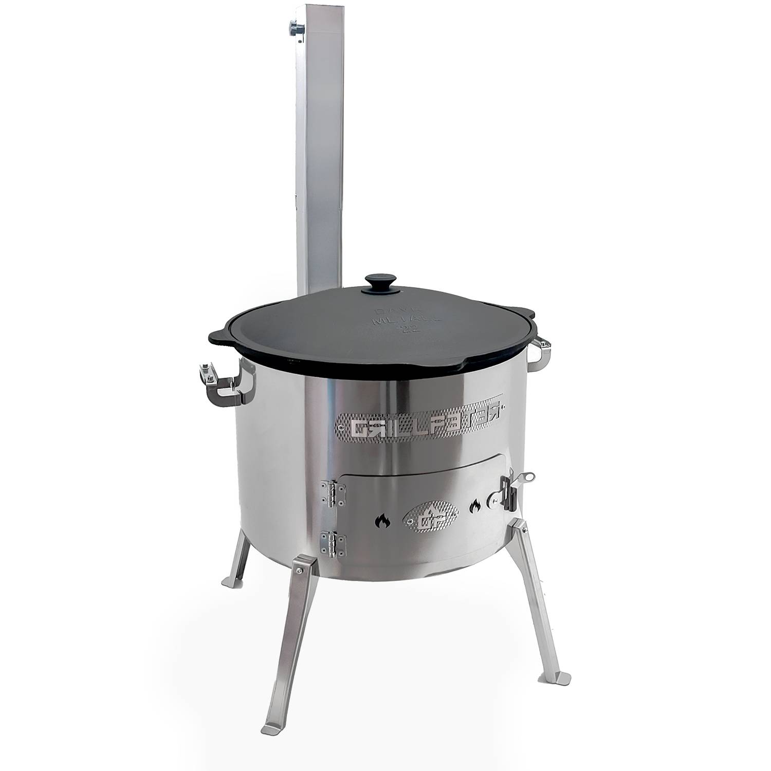 Utschak Timur Ø50 cm Edelstahl mit Kazan 22L Gasbrenner Abdeckhaube