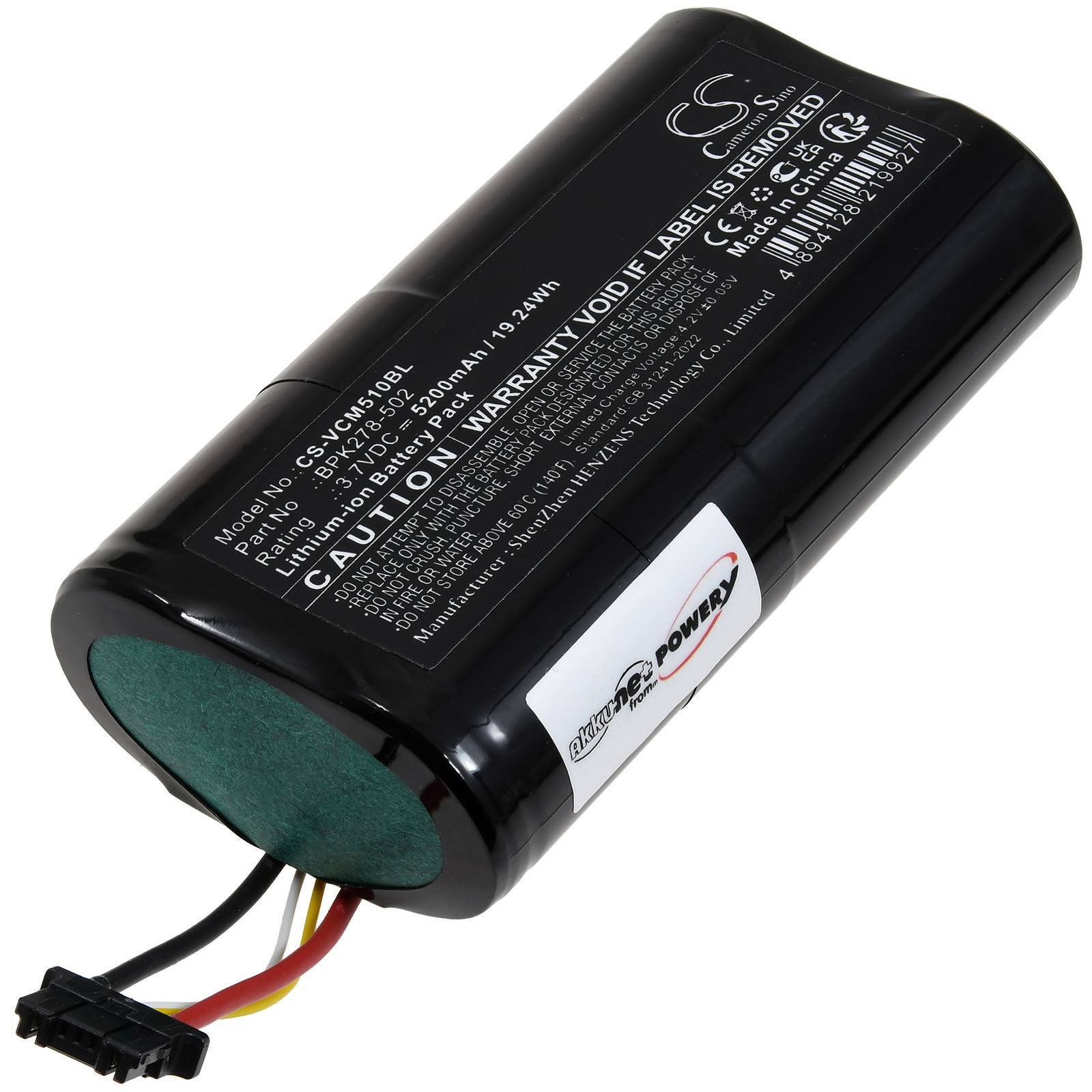 Eine zylindrische schwarze Batterie mit der Aufschrift 