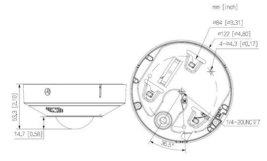 Dahua - IPC-EBW5641P-AS - IP - Fisheye, - 6 MP/WizMind - 1,68 mm fix Objektiv - Max. IR ~15m - Einge. Mikrofon und Laut