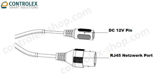 Das Bild zeigt zwei Kabel: links ist ein Kabel mit der Bezeichnung 
