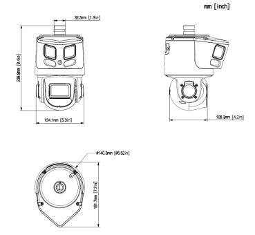 Dahua - SDT3E410-8P-MB-A-PV1 - IP - PTZ - Panorama, - 8MP Panorama/4MP PTZ/Starlight/WizSense/TIOC - 2,8mm/4~40mm - IR