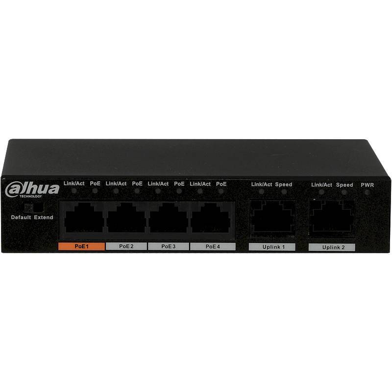 Dahua - PFS3006-4ET-60 - IP Switch 4-Port, Switch, Zubehörartikel | Anwendung: Videoüberwachung | Farbe: Schwarz
