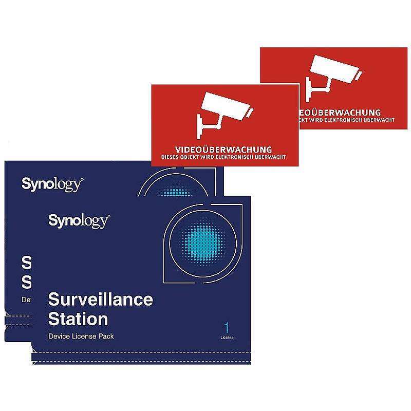 Synology 2x Device License +2x Videoaufkleber, Set-Inhalt: 2x Aufkleber, 2x Software-Lizenz | SOFTWARE-LIZENZ SET | Kam