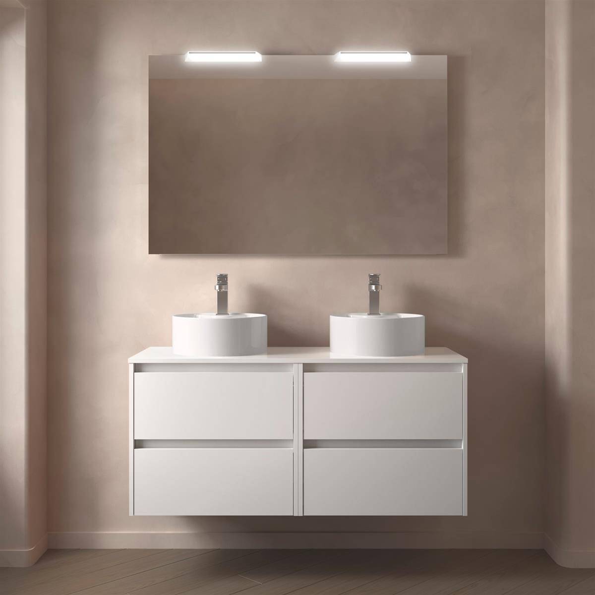 Badezimmermöbel BALTIC 1200 4 Schubladen WHITE GLOSS + Waschtisch-Platte