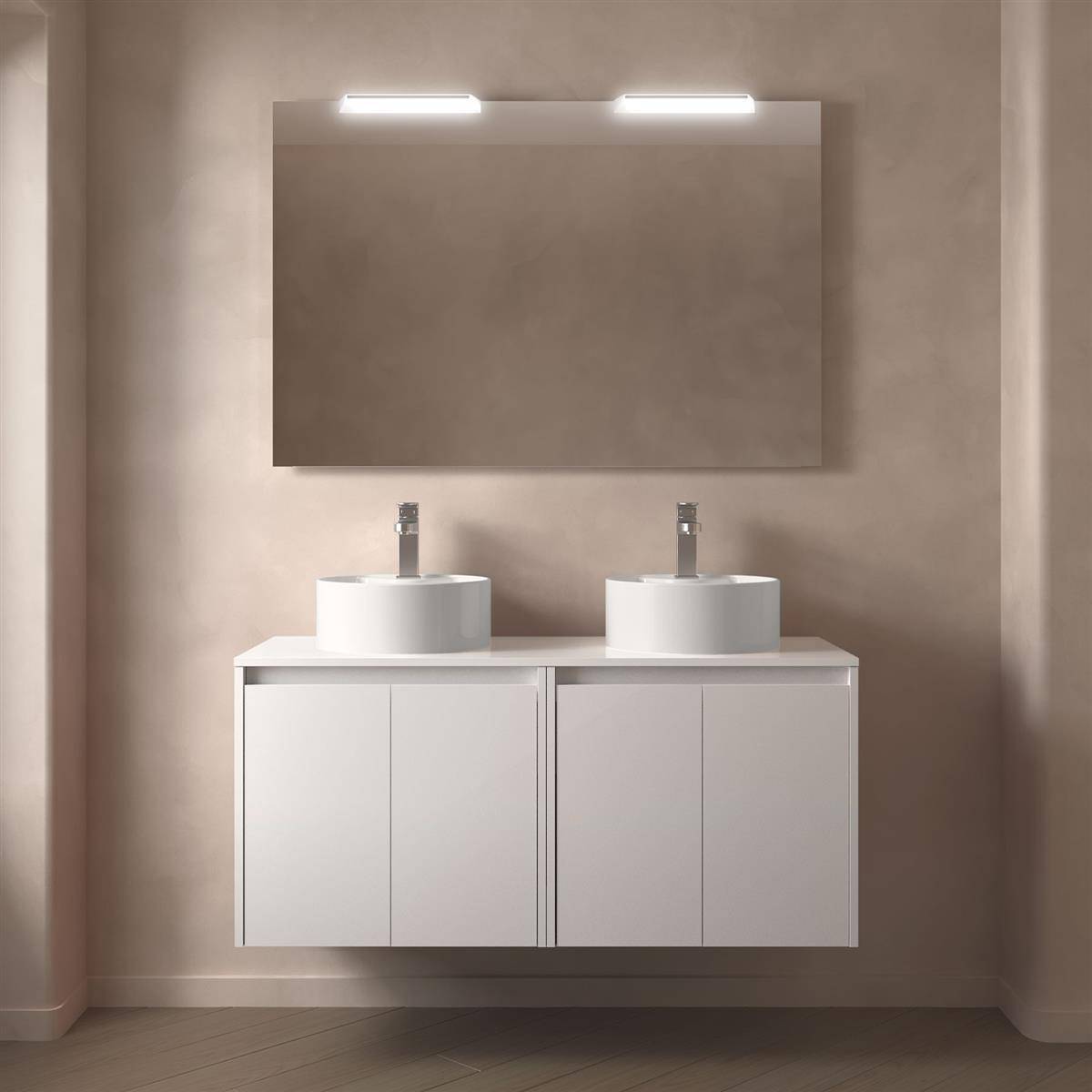 Badezimmermöbel BALTIC 1200 4 Türen WHITE GLOSS + Waschtisch-Platte