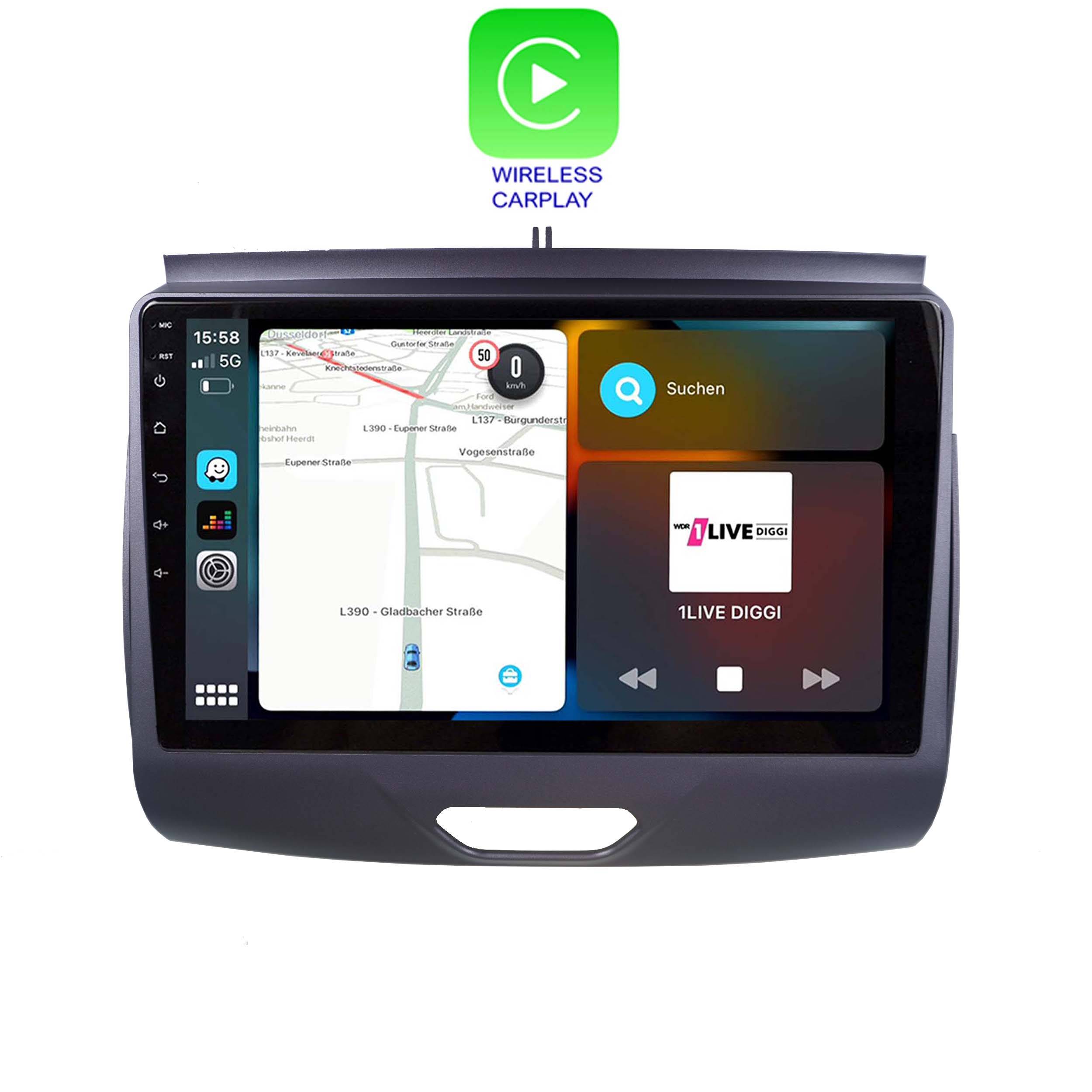 Für Ford Ranger 12-17 9" Touchscreen Android Autoradio Navigation GPS CarPlay