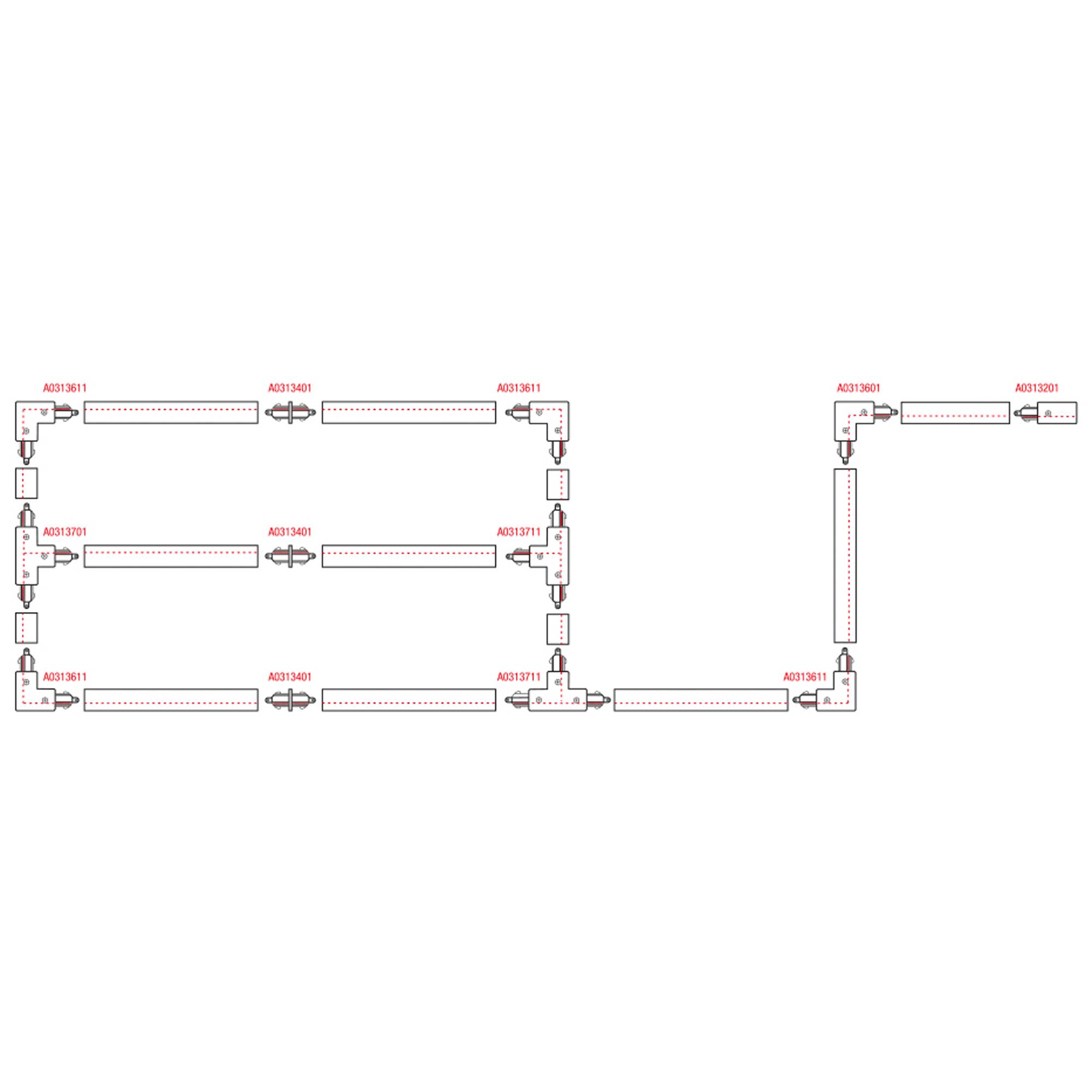 Artecta 1-Phase Track 2000 mm Schwarz - (RAL9004)