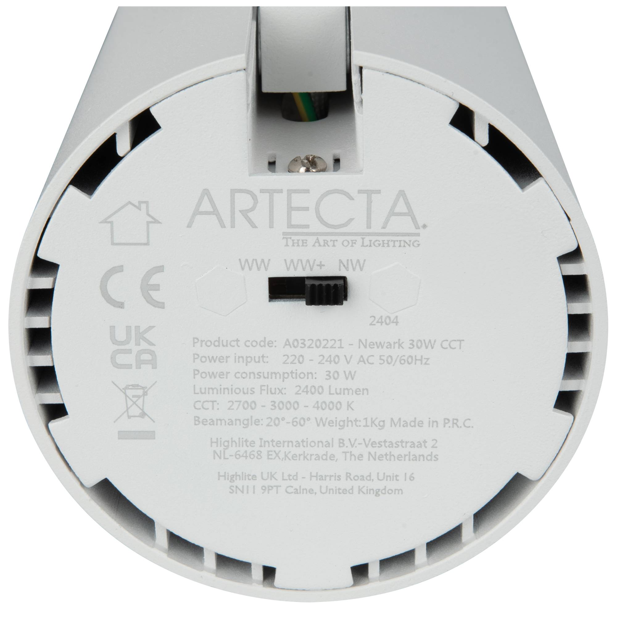 Artecta Newark 30 W CCT Zoom 20°-60° Weiß