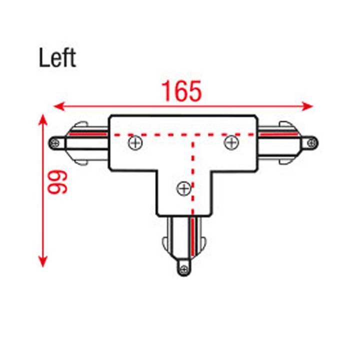 Artecta 3-Phase Left T-Connector Schwarz (RAL9004)