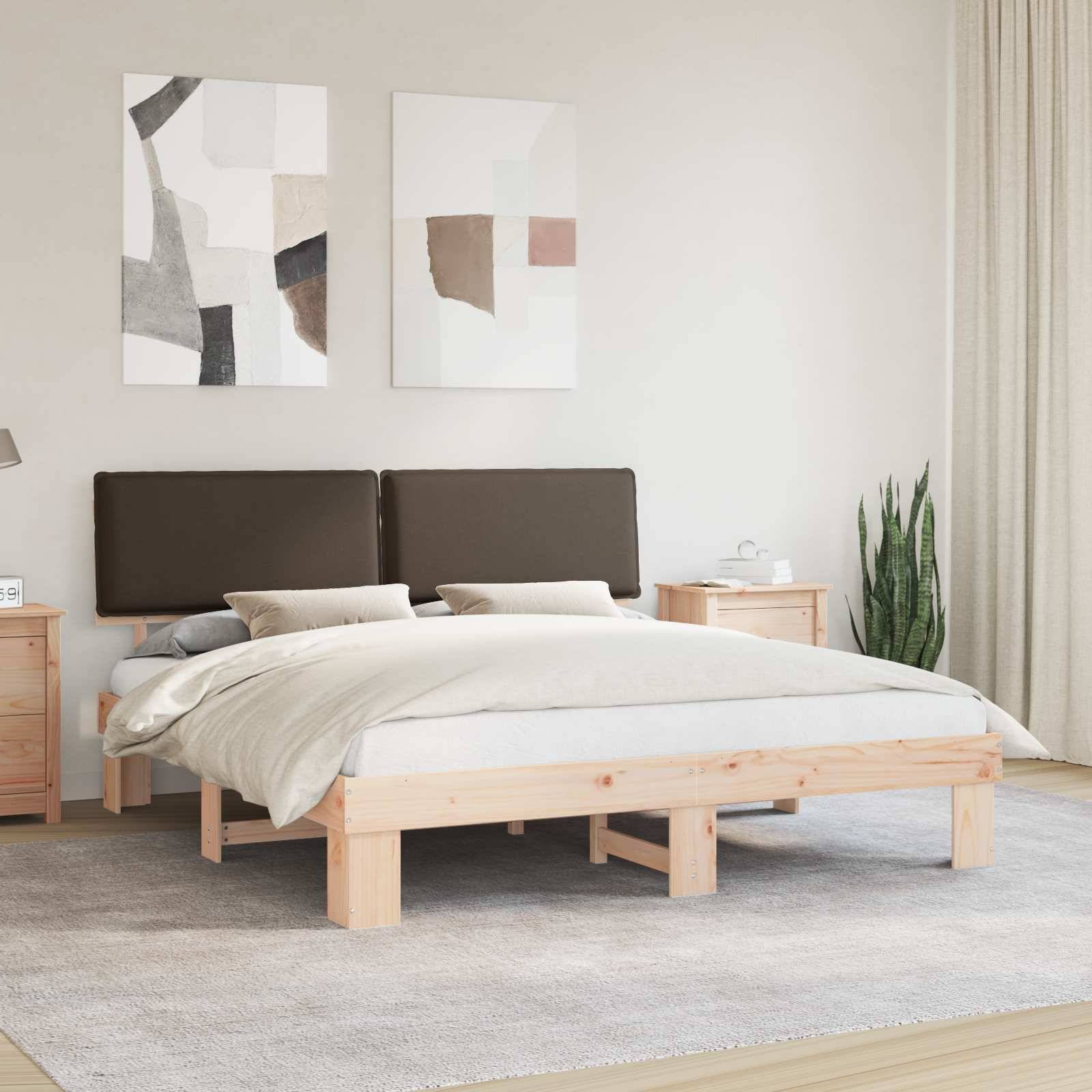 vidaXL Bettgestell mit gepolstertem Kopfteil Taupe 180 x 200 cm