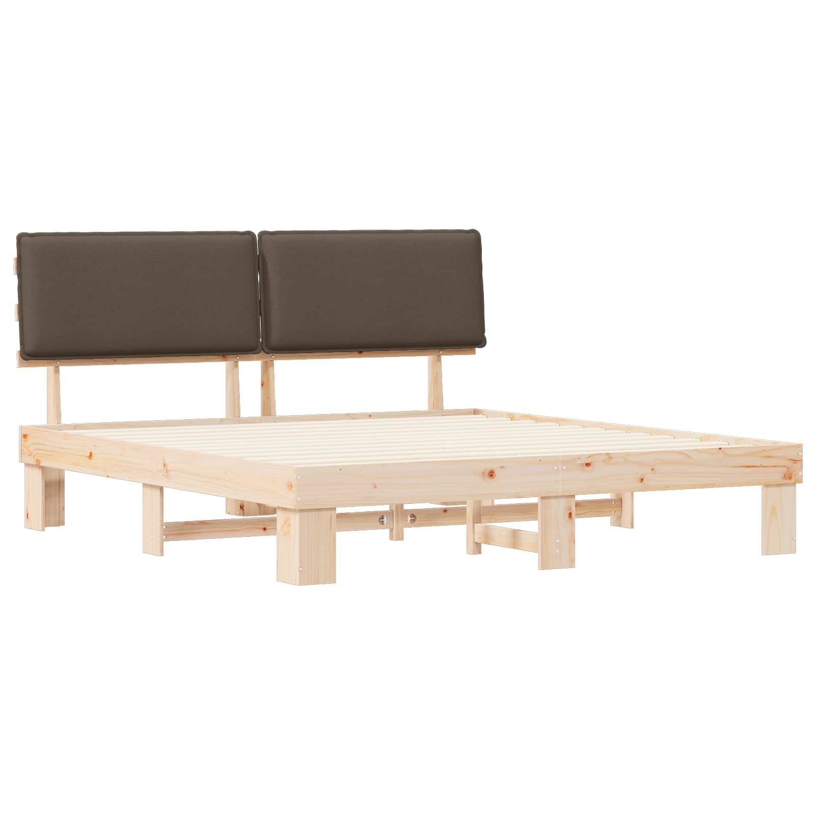 vidaXL Bettgestell mit gepolstertem Kopfteil Taupe 180 x 200 cm