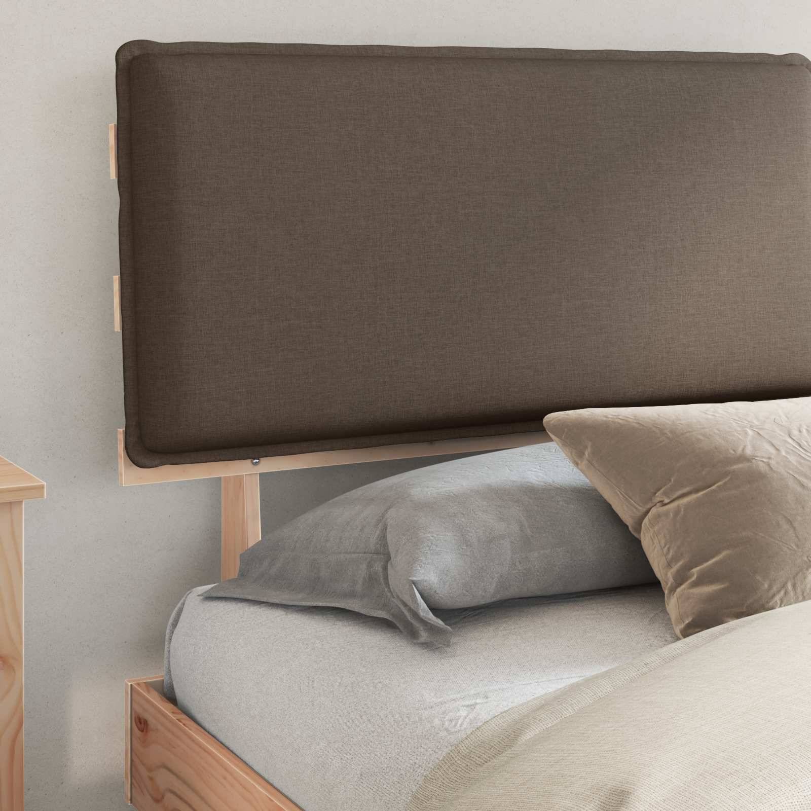 vidaXL Bettgestell mit gepolstertem Kopfteil Taupe 180 x 200 cm