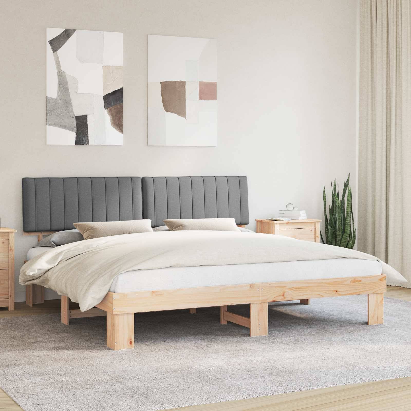 vidaXL Bettgestell mit gepolstertem Kopfteil Hellgrau 200 x 200 cm