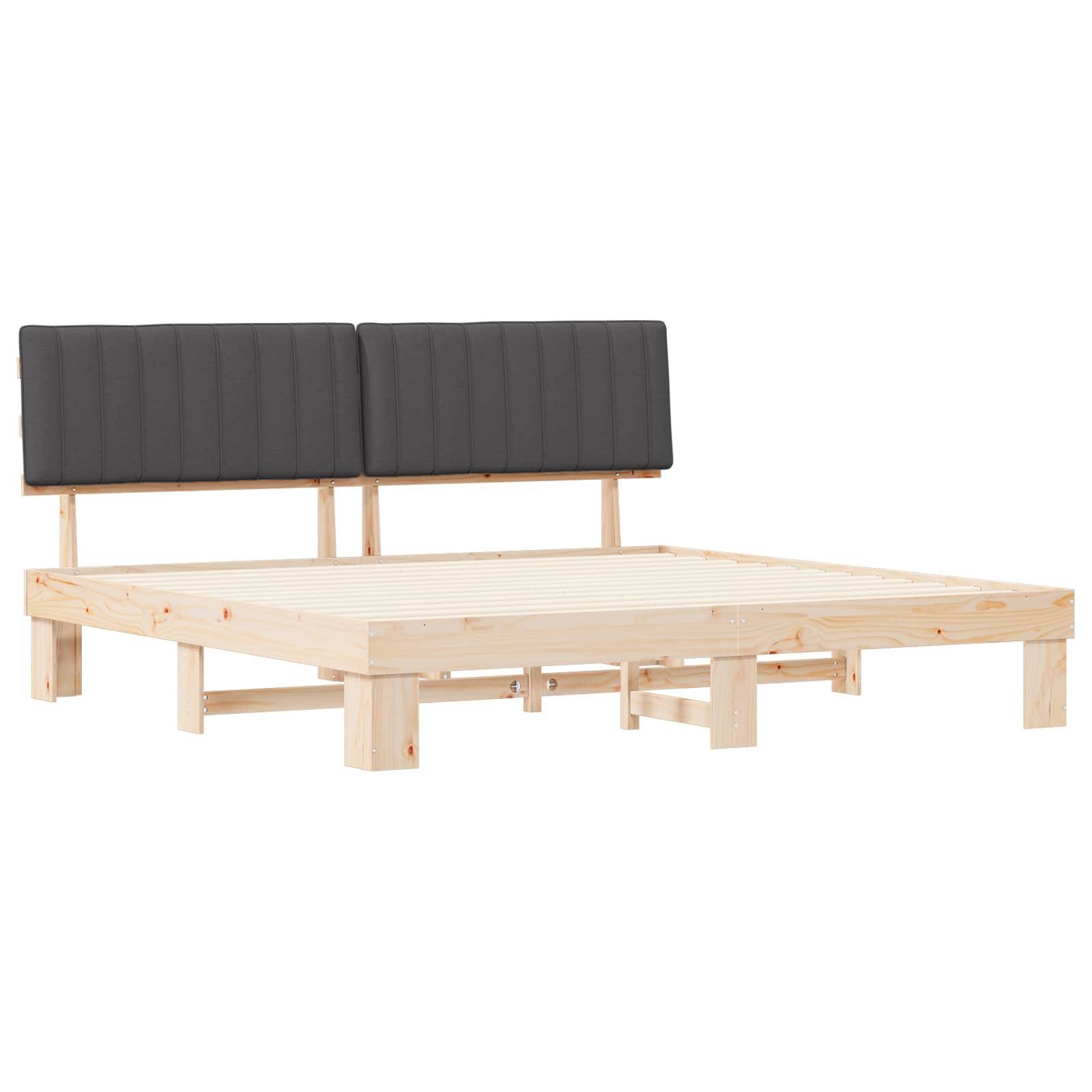 vidaXL Bettgestell mit gepolstertem Kopfteil Dunkelgrau 200 x 200 cm