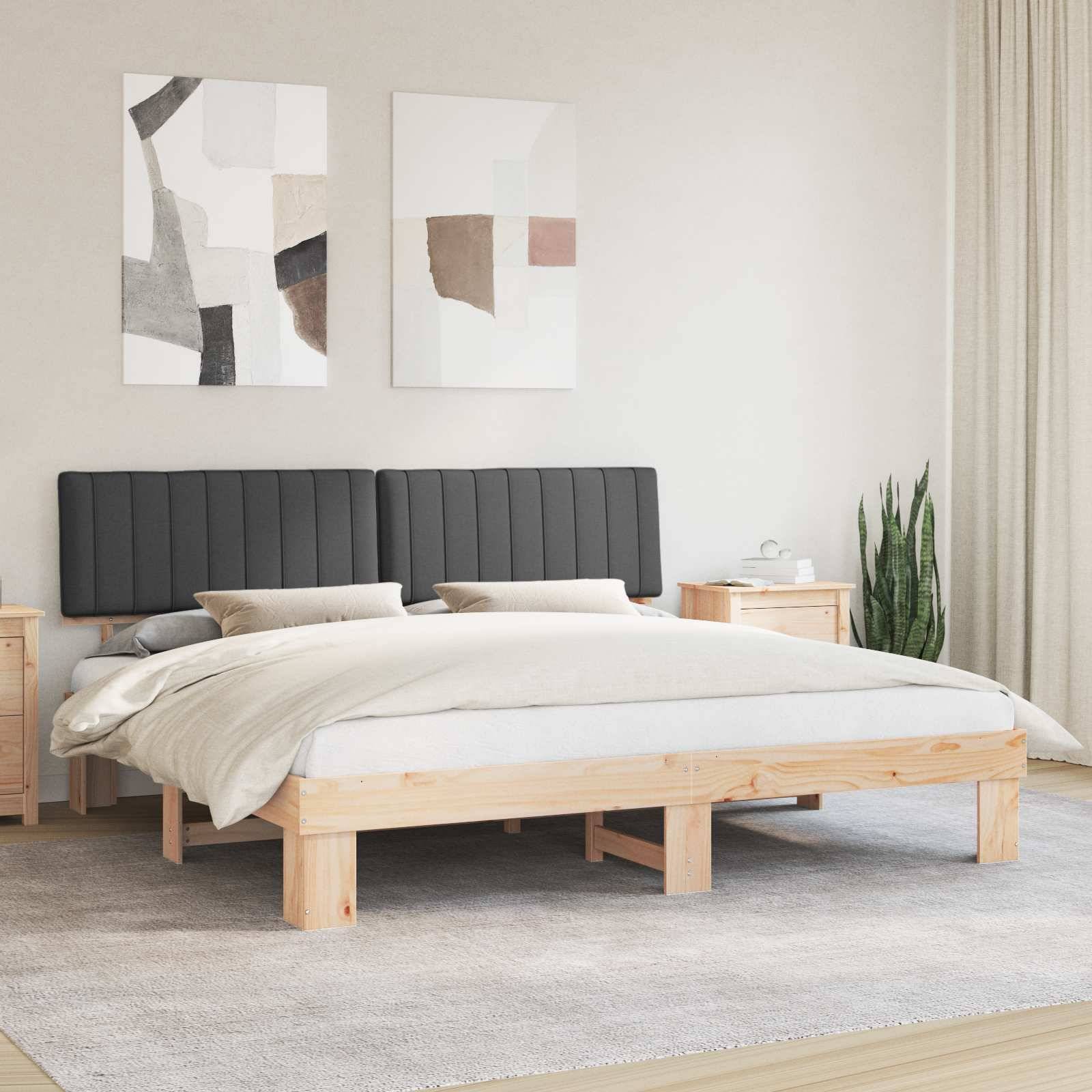 vidaXL Bettgestell mit gepolstertem Kopfteil Dunkelgrau 200 x 200 cm