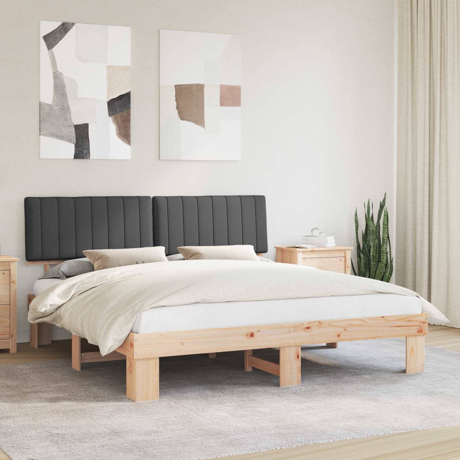 vidaXL Bettgestell mit gepolstertem Kopfteil Dunkelgrau 180 x 200 cm