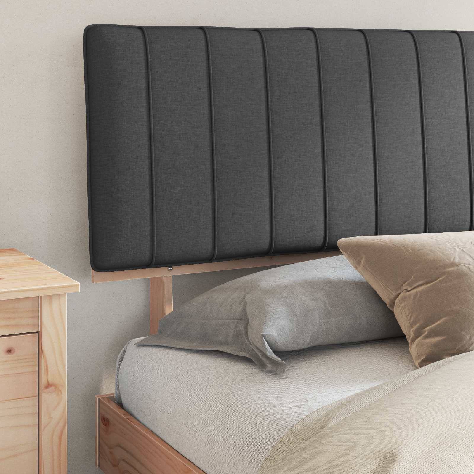 vidaXL Bettgestell mit gepolstertem Kopfteil Dunkelgrau 180 x 200 cm