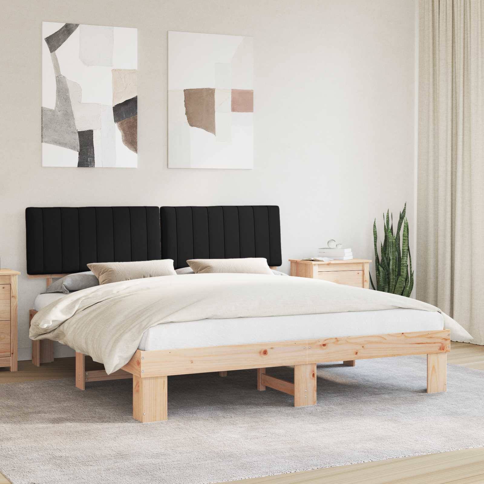 vidaXL Bettgestell mit gepolstertem Kopfteil Schwarz 180 x 200 cm