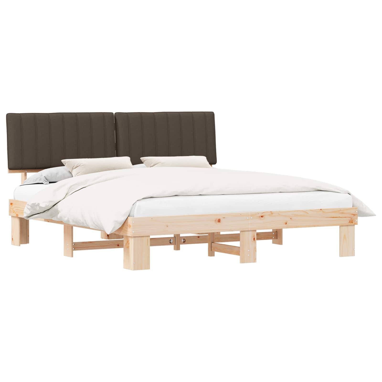 vidaXL Bettgestell mit gepolstertem Kopfteil Taupe 180 x 200 cm