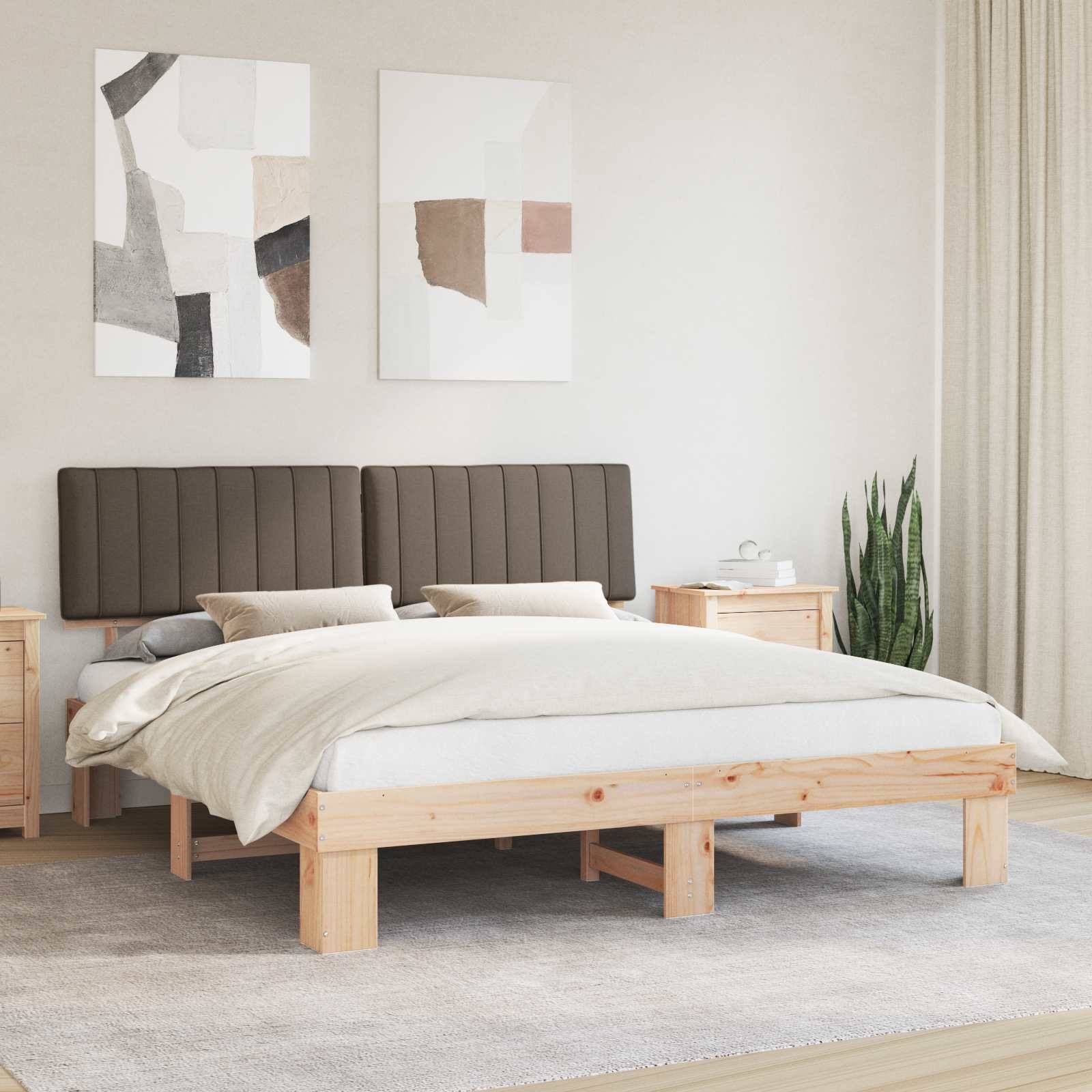 vidaXL Bettgestell mit gepolstertem Kopfteil Taupe 180 x 200 cm
