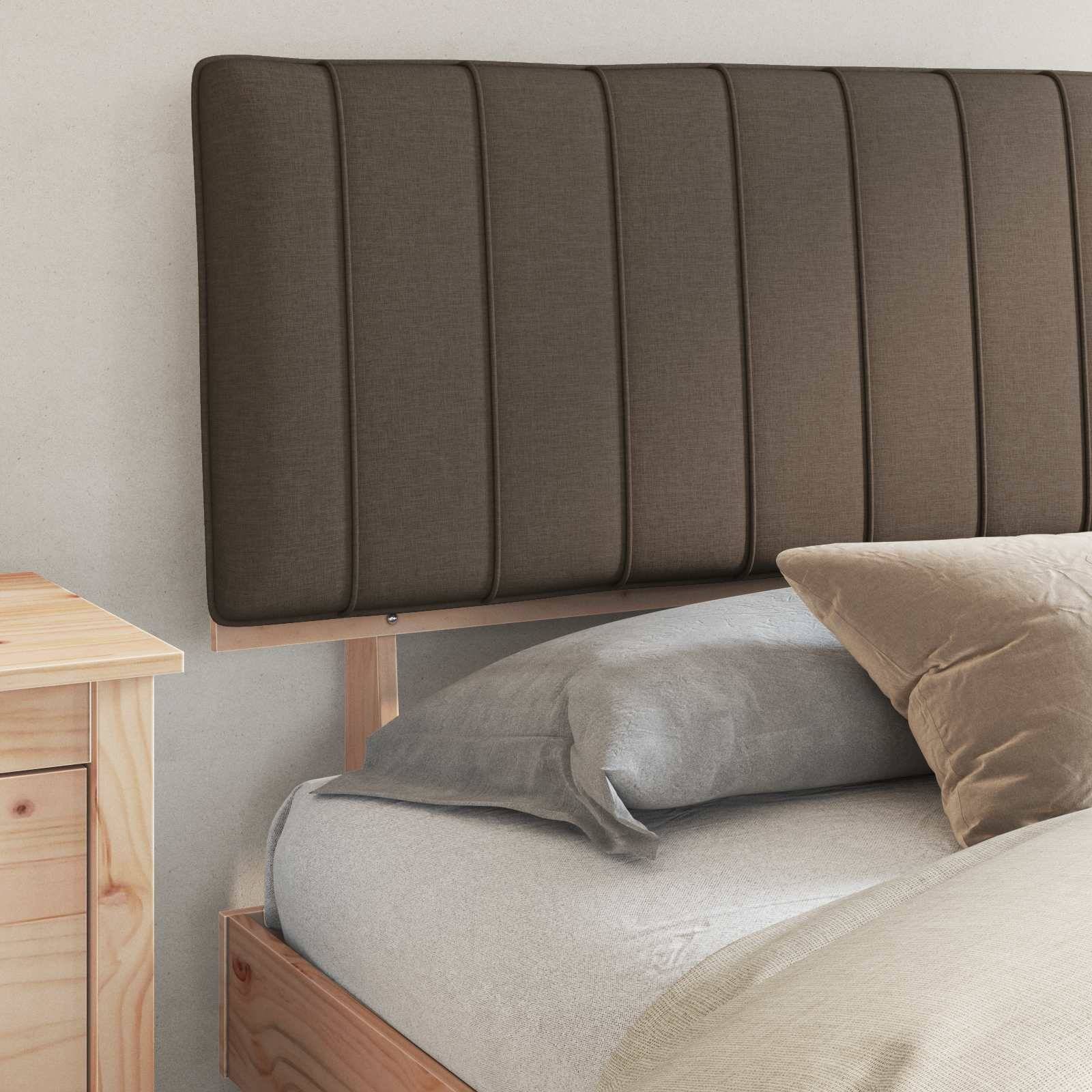 vidaXL Bettgestell mit gepolstertem Kopfteil Taupe 180 x 200 cm