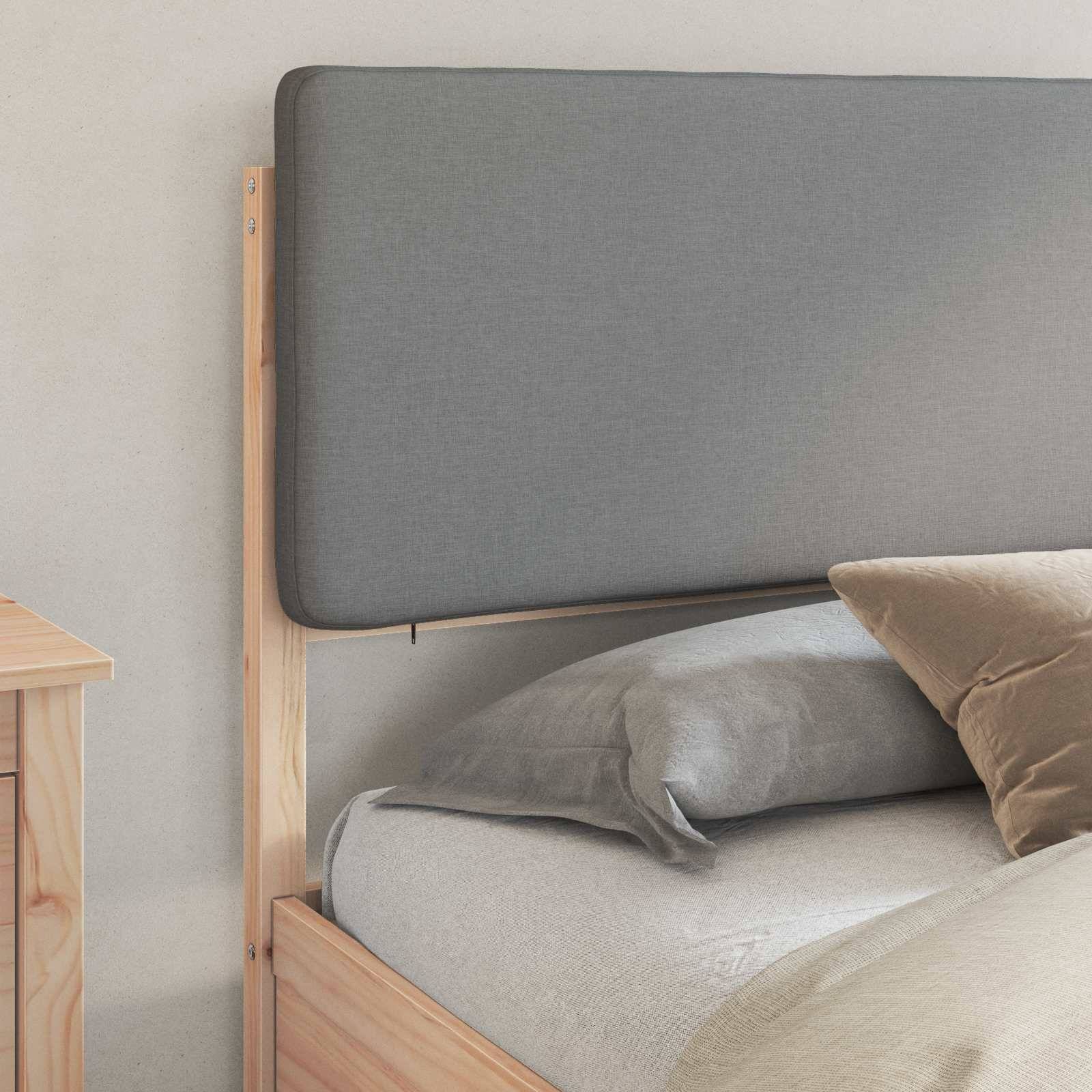 vidaXL Bettgestell mit gepolstertem Kopfteil Hellgrau 180 x 200 cm