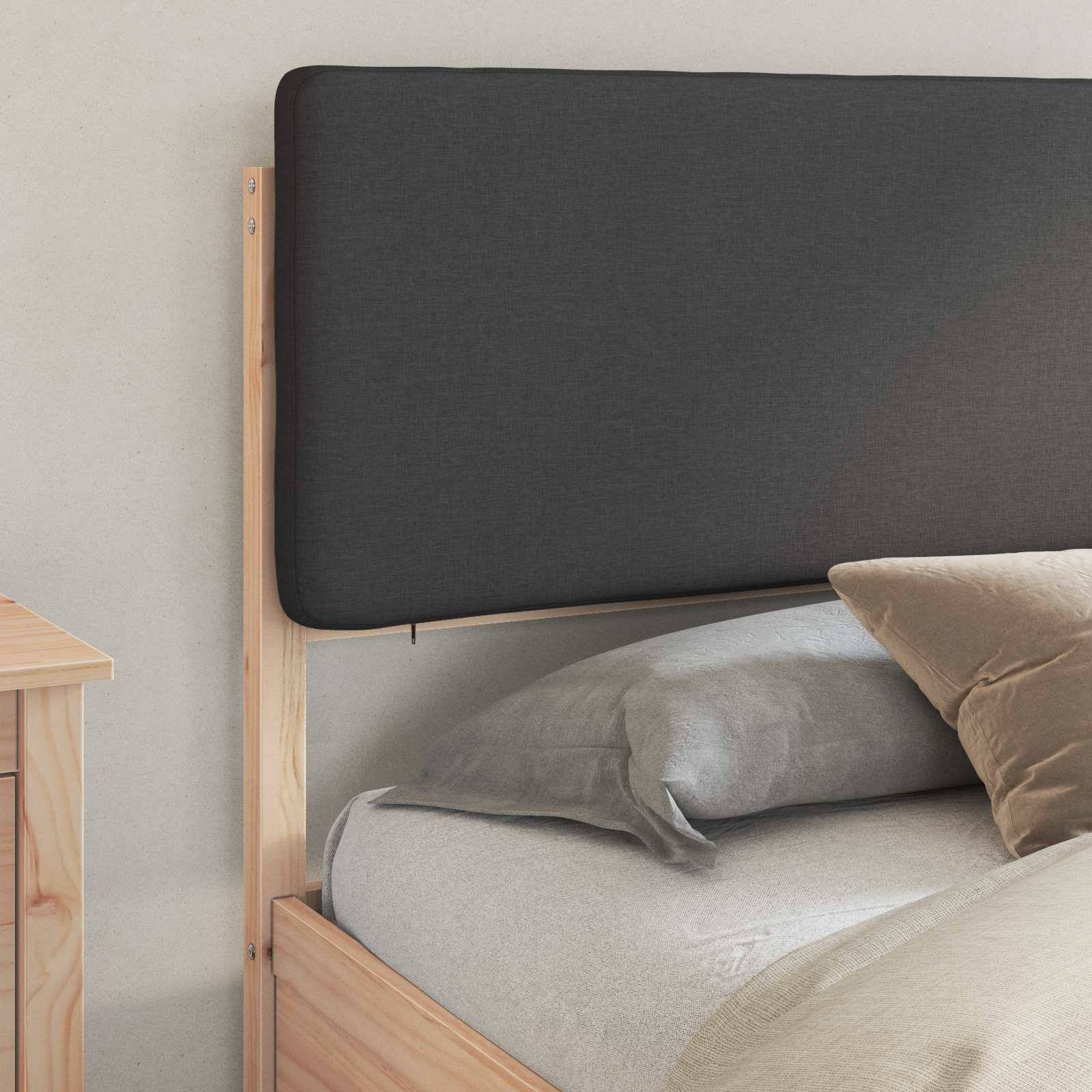 vidaXL Bettgestell mit gepolstertem Kopfteil Dunkelgrau 200 x 200 cm