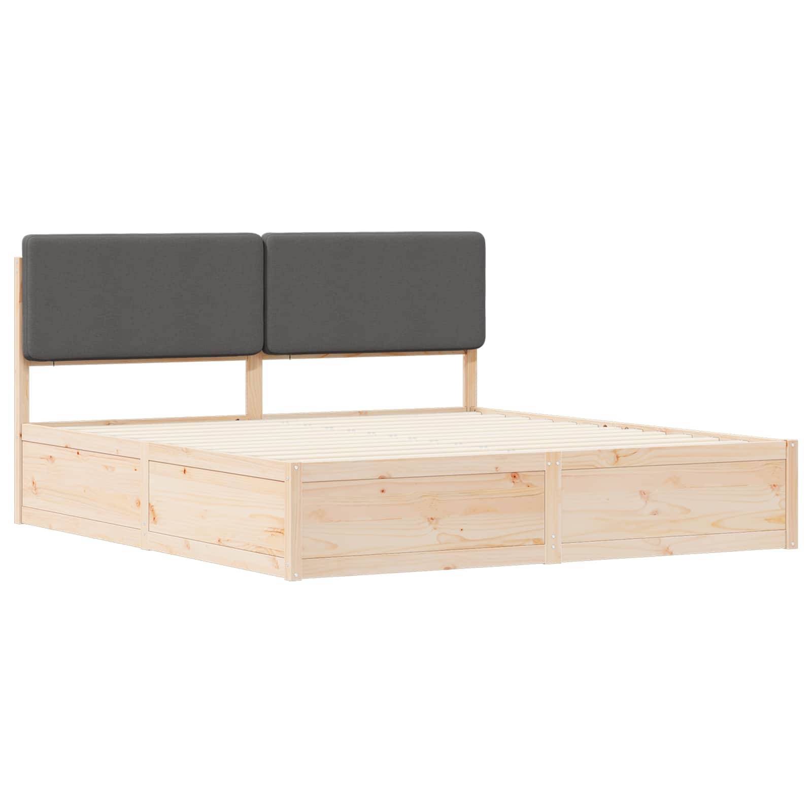 vidaXL Bettgestell mit gepolstertem Kopfteil Dunkelgrau 200 x 200 cm